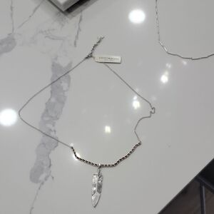 Lucky Brand Silver Feather Necklace